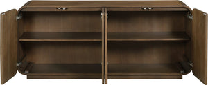 Meridian Furniture Windsor Solid Wood Cane Panel Sideboard Mid-century Modern Buffet for Dining Room Brown 72" W x 18.5" D x 31" H 77075Brown