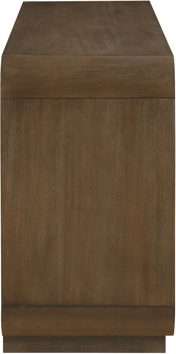 Meridian Furniture Windsor Solid Wood Cane Panel Sideboard Mid-century Modern Buffet for Dining Room Brown 72" W x 18.5" D x 31" H 77075Brown
