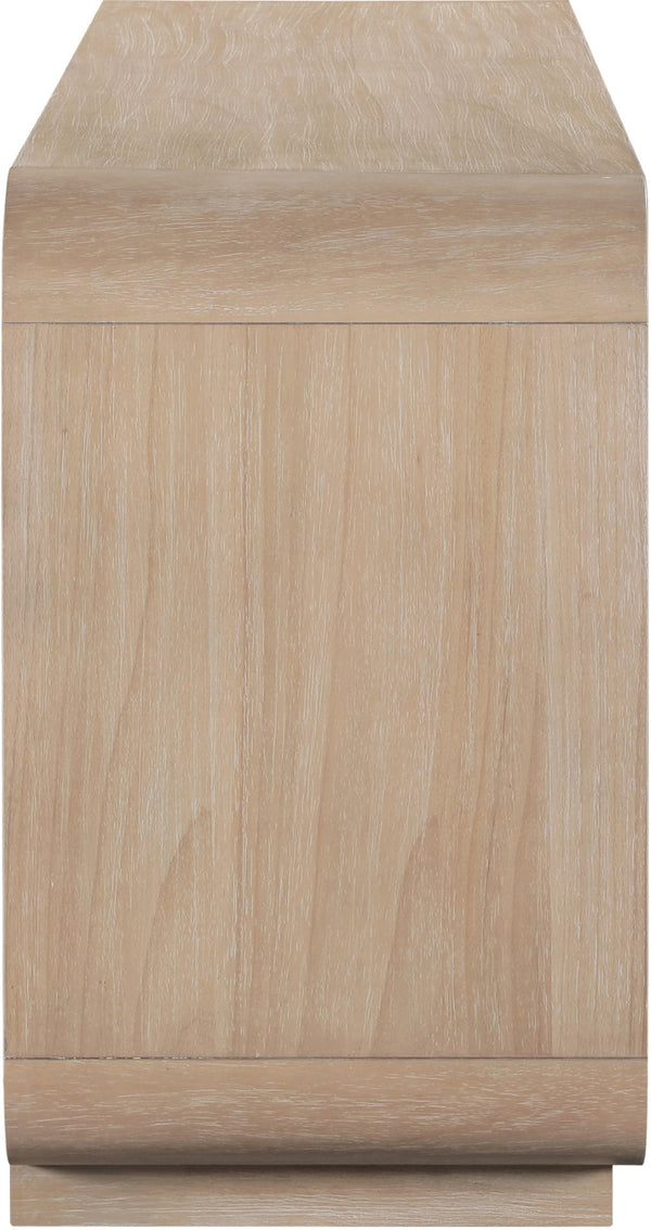 Meridian Furniture Windsor Solid Wood Cane Panel Sideboard Mid-century Modern Buffet for Dining Room Natural 72" W x 18.5" D x 31" H 77075Natural
