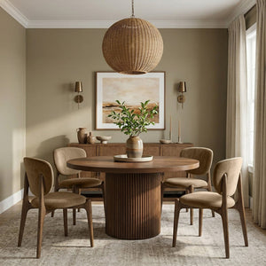 Meridian Furniture Velora Art Deco Sculpted Velvet Upholstered Dining Chair with Solid Wood Legs for Elegant Beige Style B 77077Beige-C