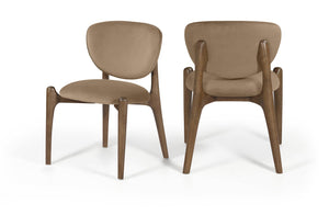 Meridian Furniture Velora Art Deco Sculpted Velvet Upholstered Dining Chair with Solid Wood Legs for Elegant Beige Style B 77077Beige-C