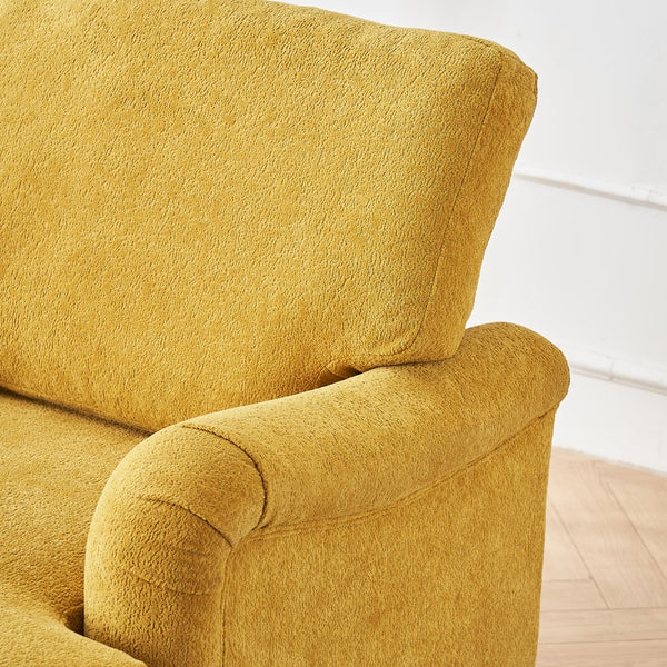 English Elm Modern Mid-Century Oversized Chaise Lounger Sofa Bed with Solid Wood Legs, Deep Seat Comfort Sleeper Yellow W2363S00069