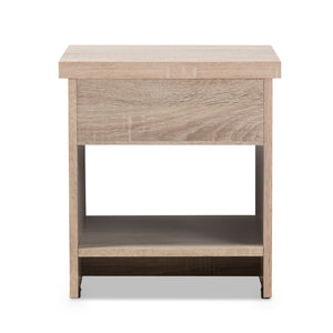Baxton Studio Baxton Studio Modern Two-Tone Oak and Grey Nightstand with Drawer and Open Shelf for Storage JMNT0024-Hana Oak/Dark Grey-NS