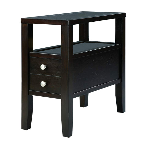 ORE International 24 Inch Traditional Chairside End Table with Two Drawers in Rich Espresso Wood 7708