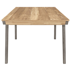 English Elm Kalina Natural Acacia and Coastal Grey Rectangle Dining Table with Mid-Century Modern Farmhouse Charm, Solid Wood Craftsmanship and Relaxed Casual Style B062P350426