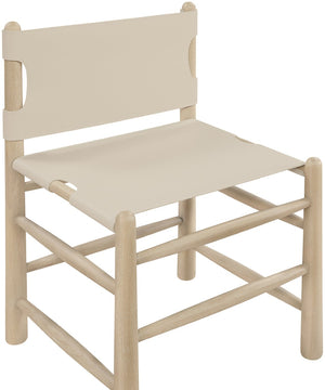 Meridian Furniture Santos Art Deco Vegan Leather Dining Chair with Solid Wood Frame for Elegant Rooms Beige 77094 77094Beige-C