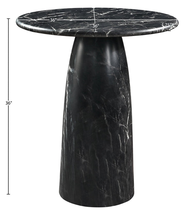 Meridian Furniture Cosenza Concrete Pedestal Counter Table Art Deco Stone Look for Indoor Outdoor Use Black 36" W x 36" D 770Black-T36