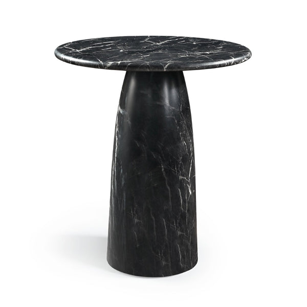 Meridian Furniture Cosenza Concrete Pedestal Counter Table Art Deco Stone Look for Indoor Outdoor Use Black 36" W x 36" D 770Black-T36