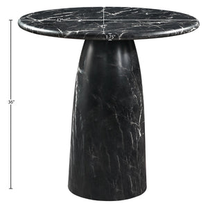 Meridian Furniture Cosenza Concrete Pedestal Counter Table Art Deco Stone Look for Indoor Outdoor Use Black 42" W x 42" D 770Black-T42
