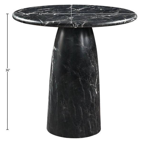 Meridian Furniture Cosenza Concrete Pedestal Counter Table Art Deco Stone Look for Indoor Outdoor Use Black 42" W x 42" D 770Black-T42