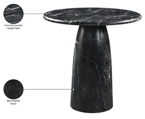 Meridian Furniture Cosenza Concrete Pedestal Counter Table Art Deco Stone Look for Indoor Outdoor Use Black 42" W x 42" D 770Black-T42