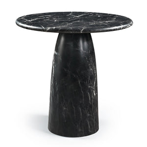 Meridian Furniture Cosenza Concrete Pedestal Counter Table Art Deco Stone Look for Indoor Outdoor Use Black 42" W x 42" D 770Black-T42