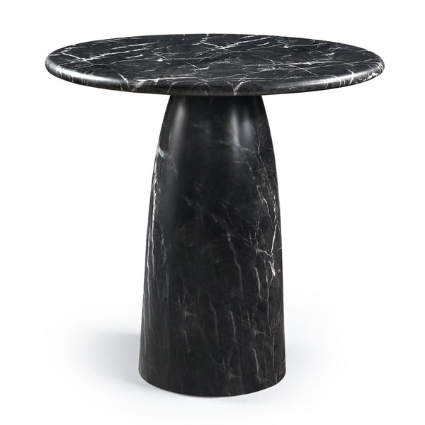 Meridian Furniture Cosenza Concrete Pedestal Counter Table Art Deco Stone Look for Indoor Outdoor Use Black 42" W x 42" D 770Black-T42