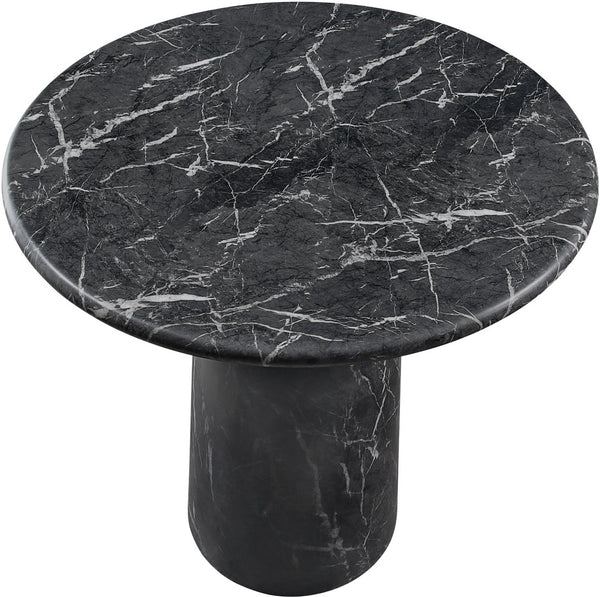 Meridian Furniture Cosenza Concrete Pedestal Counter Table Art Deco Stone Look for Indoor Outdoor Use Black 42" W x 42" D 770Black-T42