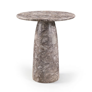 Meridian Furniture Cosenza Concrete Pedestal Counter Table Art Deco Stone Look for Indoor Outdoor Use Brown 36" W x 36" D 770Brown-T36