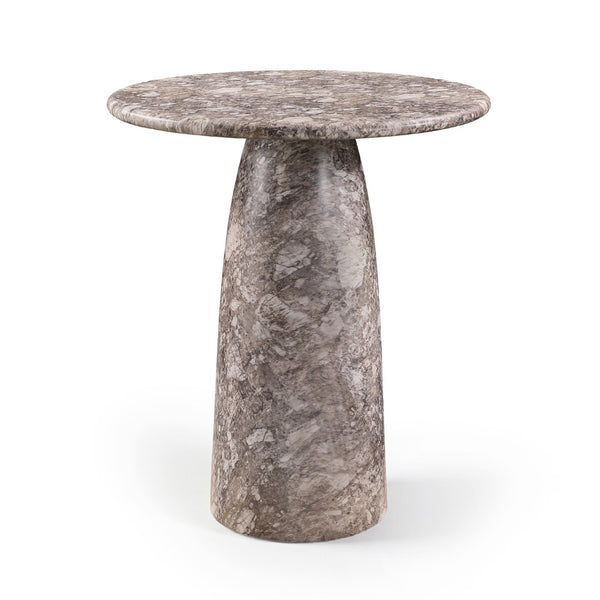 Meridian Furniture Cosenza Concrete Pedestal Counter Table Art Deco Stone Look for Indoor Outdoor Use Brown 36" W x 36" D 770Brown-T36