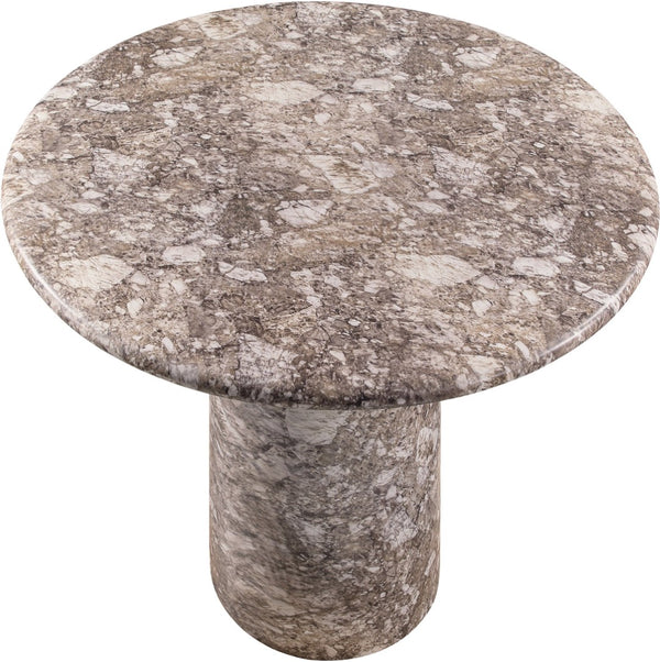 Meridian Furniture Cosenza Concrete Pedestal Counter Table Art Deco Stone Look for Indoor Outdoor Use Brown 36" W x 36" D 770Brown-T36