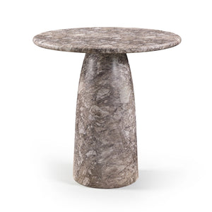 Meridian Furniture Cosenza Concrete Pedestal Counter Table Art Deco Stone Look for Indoor Outdoor Use Brown 42" W x 42" D 770Brown-T42
