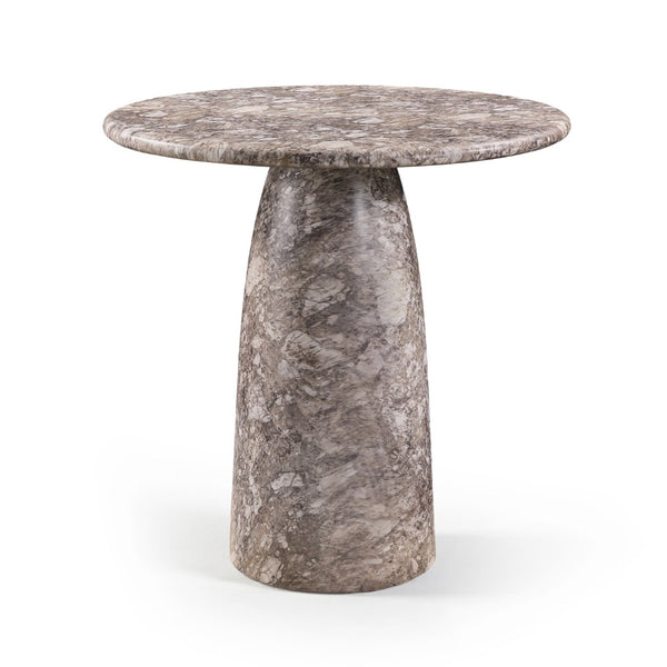 Meridian Furniture Cosenza Concrete Pedestal Counter Table Art Deco Stone Look for Indoor Outdoor Use Brown 42" W x 42" D 770Brown-T42