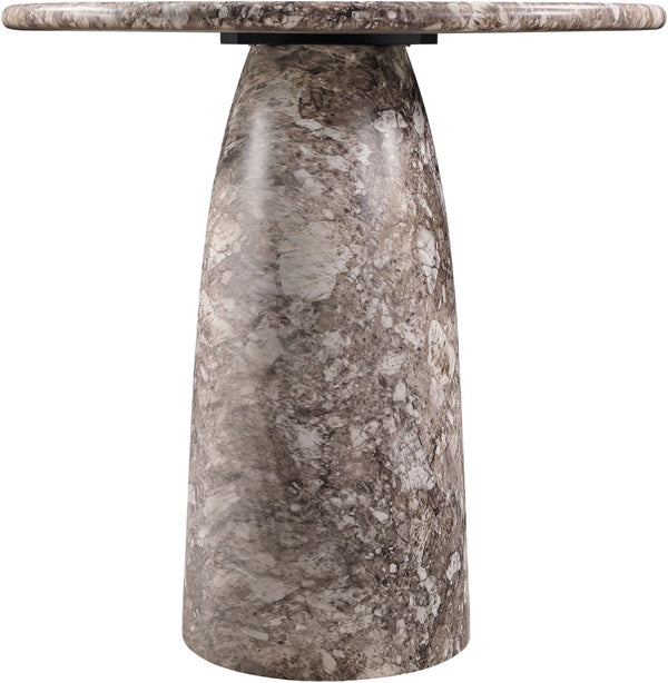 Meridian Furniture Cosenza Concrete Pedestal Counter Table Art Deco Stone Look for Indoor Outdoor Use Brown 42" W x 42" D 770Brown-T42