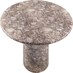 Meridian Furniture Cosenza Concrete Pedestal Counter Table Art Deco Stone Look for Indoor Outdoor Use Brown 42" W x 42" D 770Brown-T42
