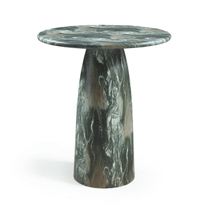 Meridian Furniture Cosenza Concrete Pedestal Counter Table Art Deco Stone Look for Indoor Outdoor Use Green 36" W x 36" D 770Green-T36