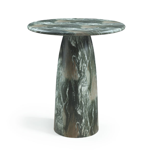 Meridian Furniture Cosenza Concrete Pedestal Counter Table Art Deco Stone Look for Indoor Outdoor Use Green 36" W x 36" D 770Green-T36