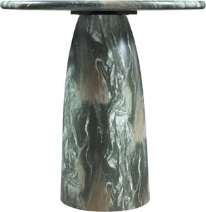 Meridian Furniture Cosenza Concrete Pedestal Counter Table Art Deco Stone Look for Indoor Outdoor Use Green 36" W x 36" D 770Green-T36