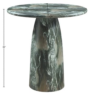 Meridian Furniture Cosenza Concrete Pedestal Counter Table Art Deco Stone Look for Indoor Outdoor Use Green 42" W x 42" D 770Green-T42