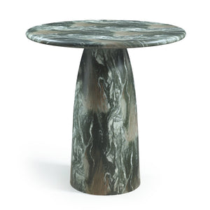 Meridian Furniture Cosenza Concrete Pedestal Counter Table Art Deco Stone Look for Indoor Outdoor Use Green 42" W x 42" D 770Green-T42