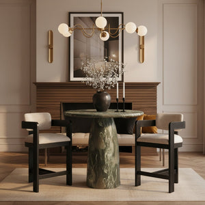 Meridian Furniture Cosenza Concrete Pedestal Counter Table Art Deco Stone Look for Indoor Outdoor Use Green 42" W x 42" D 770Green-T42