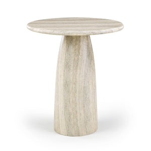 Meridian Furniture Cosenza Concrete Pedestal Counter Table Art Deco Stone Look for Indoor Outdoor Use Travertine 36" W x 36" D 770Travertine-T36