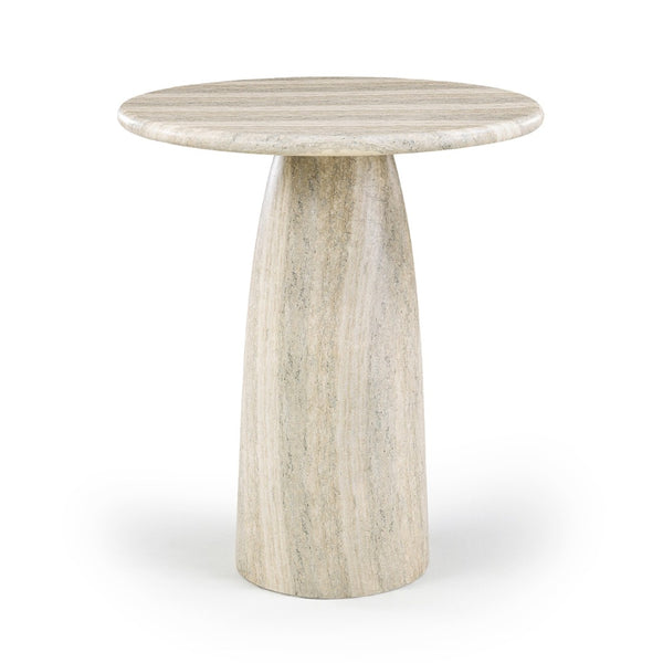 Meridian Furniture Cosenza Concrete Pedestal Counter Table Art Deco Stone Look for Indoor Outdoor Use Travertine 36" W x 36" D 770Travertine-T36