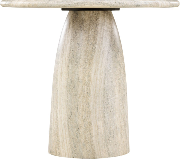 Meridian Furniture Cosenza Concrete Pedestal Counter Table Art Deco Stone Look for Indoor Outdoor Use Travertine 36" W x 36" D 770Travertine-T36