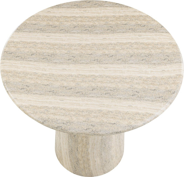 Meridian Furniture Cosenza Concrete Pedestal Counter Table Art Deco Stone Look for Indoor Outdoor Use Travertine 36" W x 36" D 770Travertine-T36