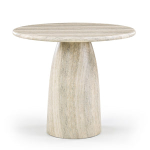Meridian Furniture Cosenza Concrete Pedestal Counter Table Art Deco Stone Look for Indoor Outdoor Use Travertine 42" W x 42" D 770Travertine-T42