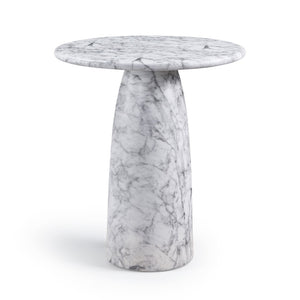 Meridian Furniture Cosenza Concrete Pedestal Counter Table Art Deco Stone Look for Indoor Outdoor Use White 36" W x 36" D 770White-T36