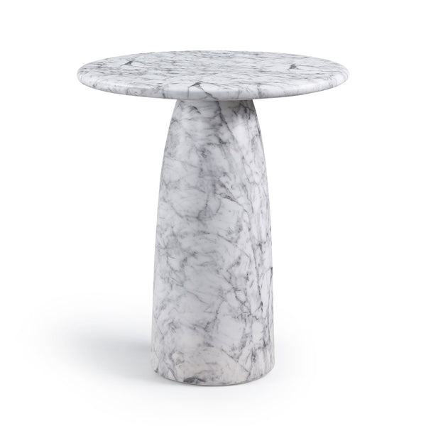 Meridian Furniture Cosenza Concrete Pedestal Counter Table Art Deco Stone Look for Indoor Outdoor Use White 36" W x 36" D 770White-T36