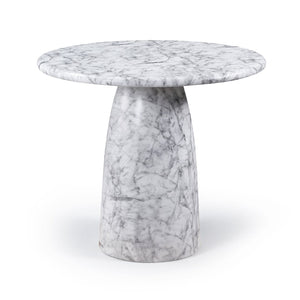 Meridian Furniture Cosenza Concrete Pedestal Counter Table Art Deco Stone Look for Indoor Outdoor Use White 42" W x 42" D 770White-T42