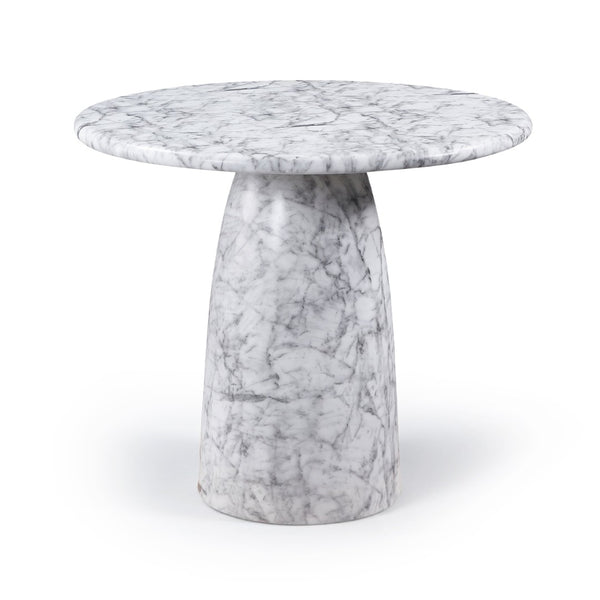 Meridian Furniture Cosenza Concrete Pedestal Counter Table Art Deco Stone Look for Indoor Outdoor Use White 42" W x 42" D 770White-T42