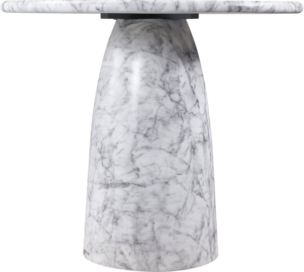Meridian Furniture Cosenza Concrete Pedestal Counter Table Art Deco Stone Look for Indoor Outdoor Use White 42" W x 42" D 770White-T42