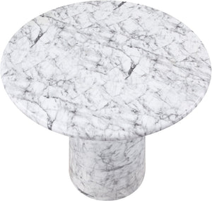 Meridian Furniture Cosenza Concrete Pedestal Counter Table Art Deco Stone Look for Indoor Outdoor Use White 42" W x 42" D 770White-T42