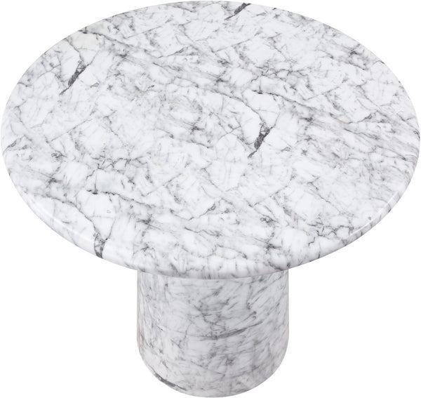 Meridian Furniture Cosenza Concrete Pedestal Counter Table Art Deco Stone Look for Indoor Outdoor Use White 42" W x 42" D 770White-T42