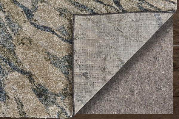 Feizy Rugs Skyview Abstract Textured Rug - Durable Polypropylene With Plush Pile, Perfect For Sophisticated Decor Gray,Green,Ivory Polypropylene Skv39q8fgrn000p18
