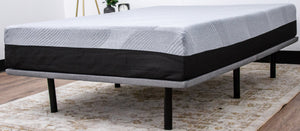 English Elm Omne Woven Gray Upholstered Platform Base Tool-free Setup with Adjustable Steel Legs B047P296249