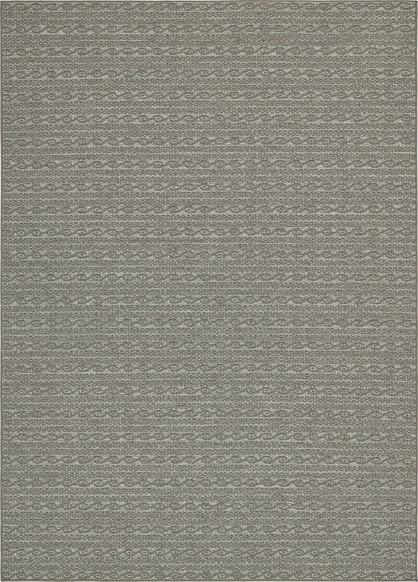 Unique Loom Outdoor Modern Links Machine Made Striped Rug Gray, Gray/Silver 8' 0" x 11' 4"
