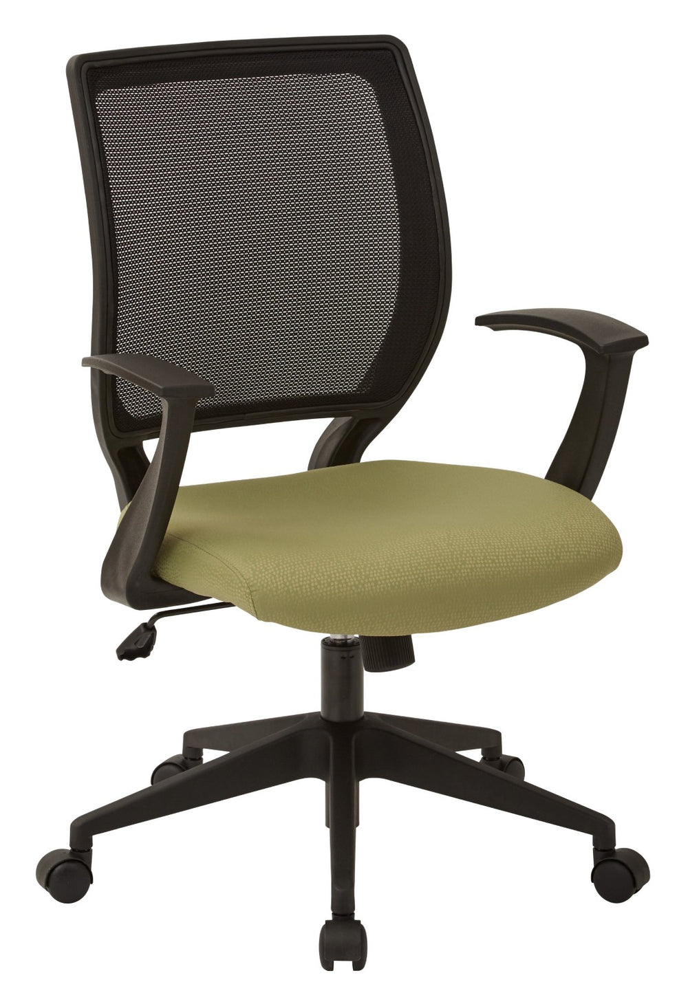 OSP Home Furnishings Screen Back Mesh Task Chair with Lumbar Support and T Arms for Home Office Comfort EM51022N-K010