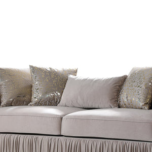 English Elm Cavalli Glam Diamond Upholstered Sofa with Gold Metallic Accents for Luxury Living Rooms Taupe+Gold B009P417491