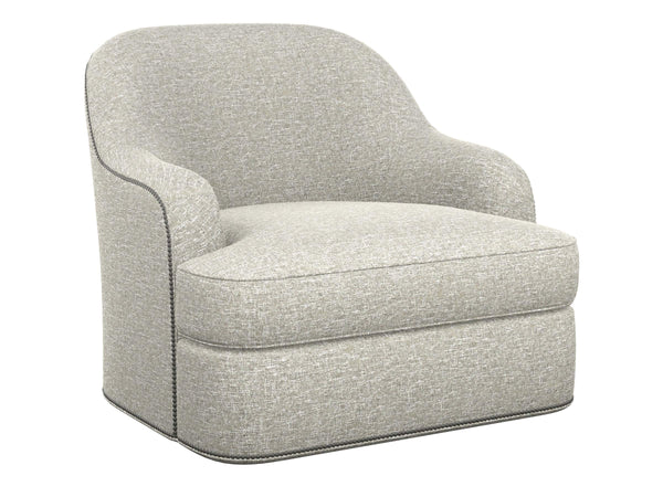 Lexington Alta Vista Plush Swivel Accent Chair with Ultra Down Cushion for Living Room or Bedroom Gray 7710-11SW-71