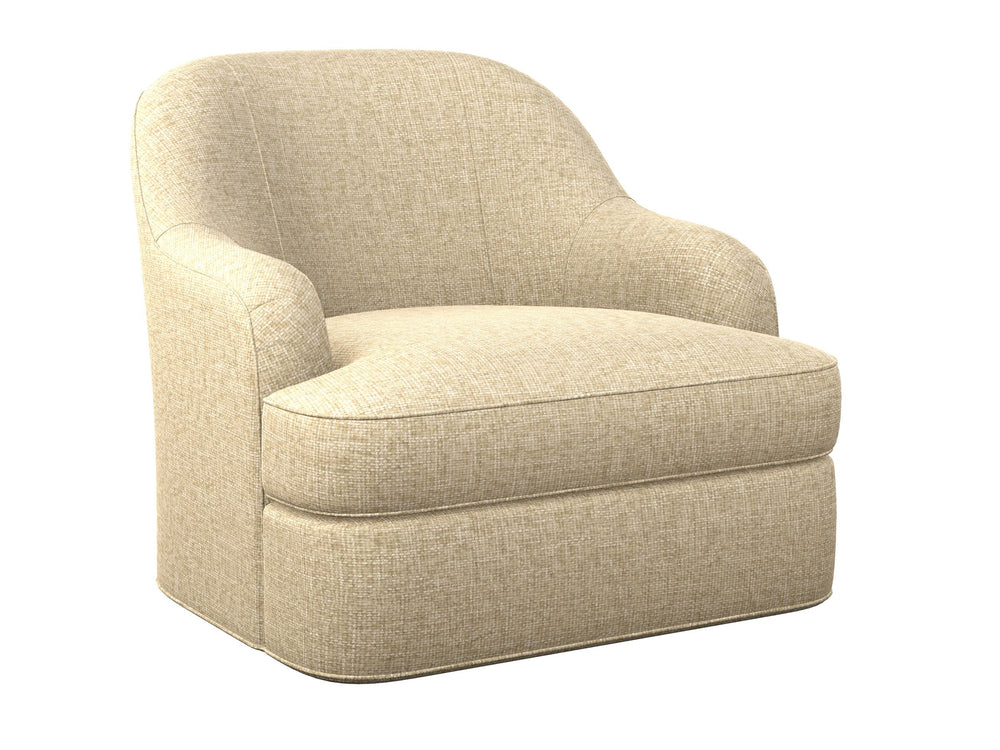 Lexington Alta Vista Plush Swivel Accent Chair with Ultra Down Cushion for Living Room or Bedroom in Soft Beige Tan Upholstery 7710-11SW-73